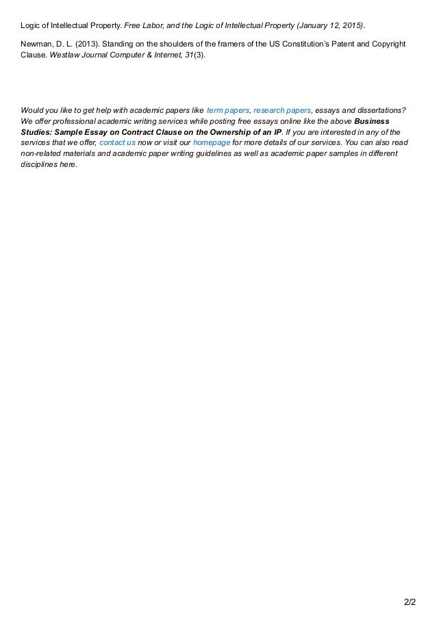 Intellectual property on the internet essay intellectual property law paper